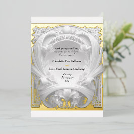 Opulent Gold Motif Atelier, Hochzeit Folieneinladung
