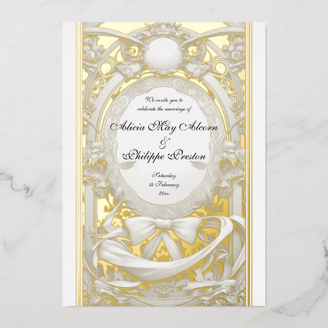 Opulent Motif Atelier Wedding Einladung, Folieneinladung (Vorderseite)