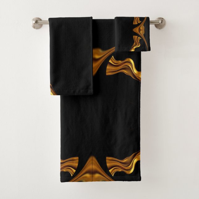 Opulent Swirl Liquid Gold Black Designer Christi (En situation)
