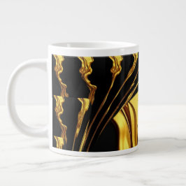 Opulent Swirl Liquid Gold Black Monochrome Design Jumbo-Tasse