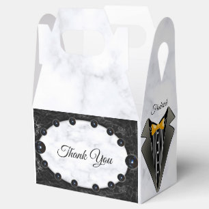 Opulent White & Black Marble Spheres Geschenkschachtel