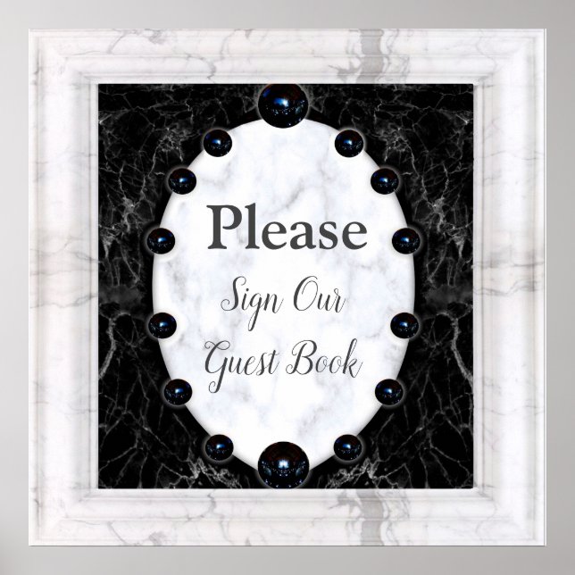 Opulent White & Black Marble Spheres Poster (Vorne)
