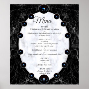 Opulent White & Black Marble Spheres Poster