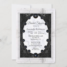 Opulent White & Black Marmor + Spheres Einladung