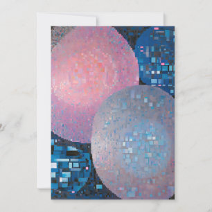 Opulente Ovale: Farbtöne von Blau und Rosa in Abst Feiertagskarte