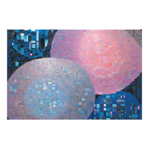 Opulente Ovale: Farbtöne von Blau und Rosa in Abst Fotodruck
