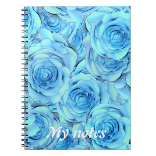 Opulente Rose im türkisfarbenen Notebook Notizblock