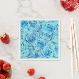 Opulente türkisfarbene Rose Serviette