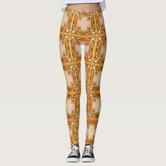 opulenter Barockdruck Leggings (Vorderseite)