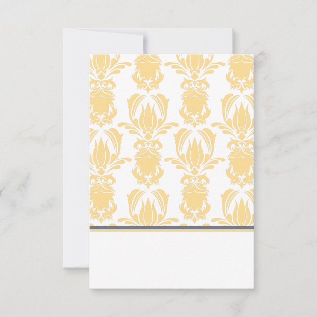 Opulenter Damast faltbares Platzkarte (Vorderseite)