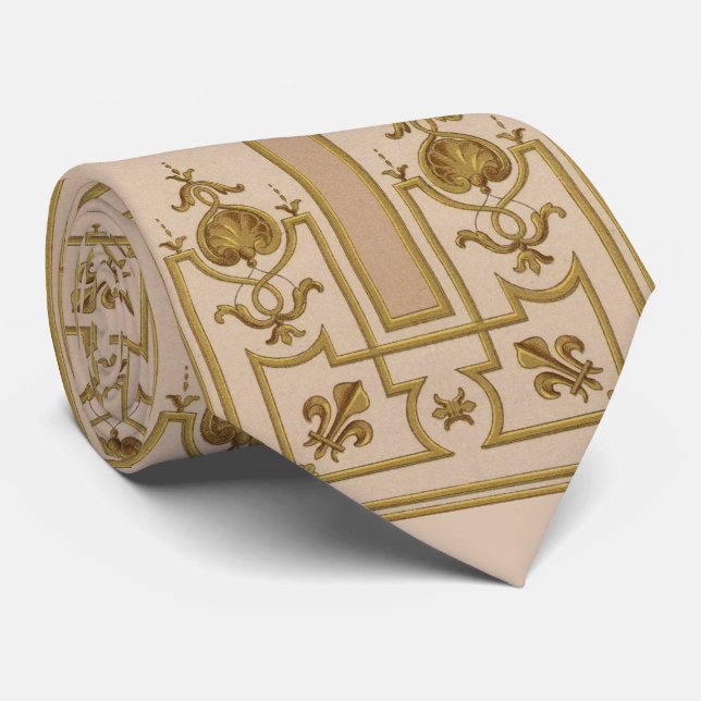 opulenter Goldbarockdruck Krawatte (Gerollt)