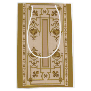 opulenter Goldbarockdruck Mittlere Geschenktüte