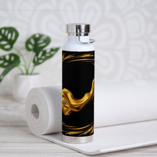 Opulenter Schwenker Flüssiggold Schwarz Monochrom  Trinkflasche