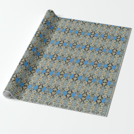 Opulenter Tan und blaues Wrapping Paper Geschenkpapier