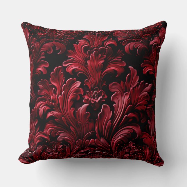Opulture Red Velvet Luxuriöser Glitzer Kissen (Vorderseite)