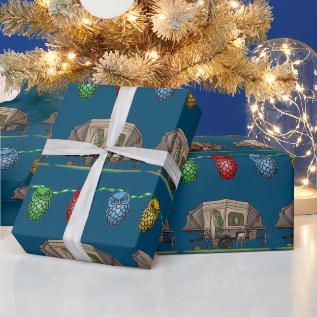 Opus 4 Pop Up Camper RV Happy Camping Geschenkpapier (Feiertage)