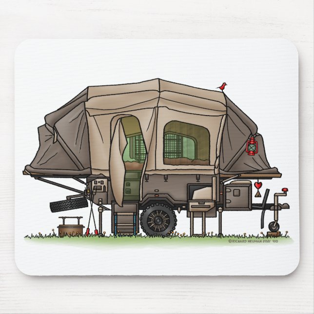 Opus 4 Pop Up Camper | Trailer | Camper Van Mousepad (Vorne)
