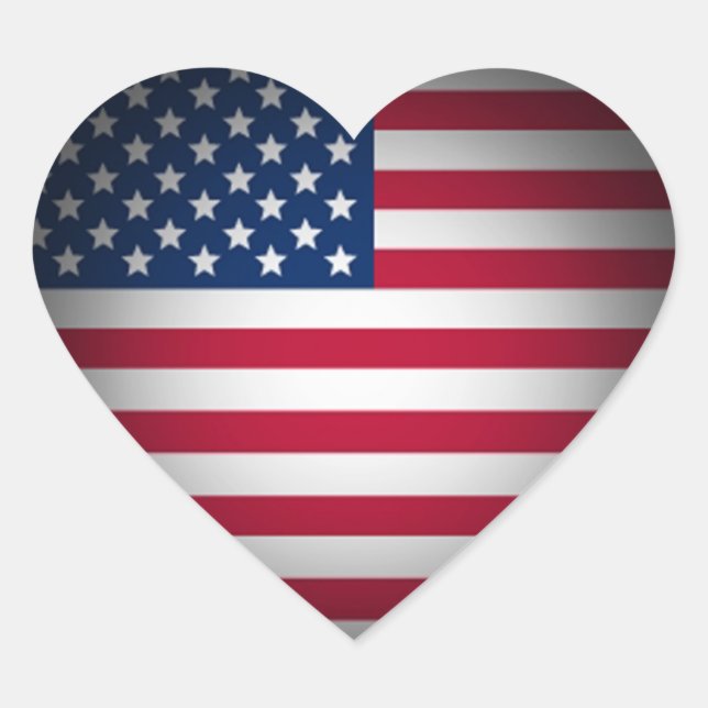 OPUS American Flag Herz Herz-Aufkleber (Vorderseite)