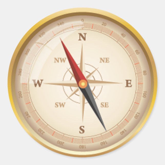 OPUS Compass-Rose Runder Aufkleber (Vorderseite)