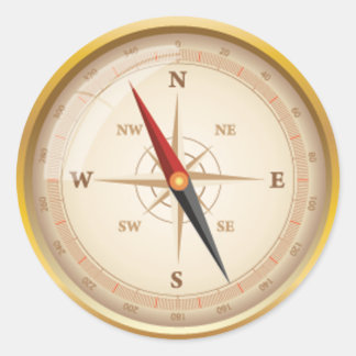 OPUS Compass-Rose Runder Aufkleber
