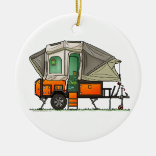 Opus Pop Up Camper RV Happy Camper Keramik Ornament