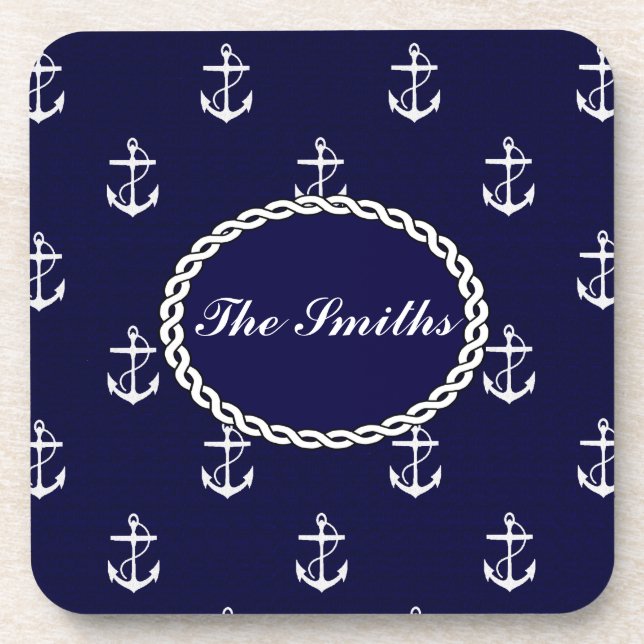Opus Posh Anchor Nautical Custom Getränkeuntersetzer (Vorderseite)