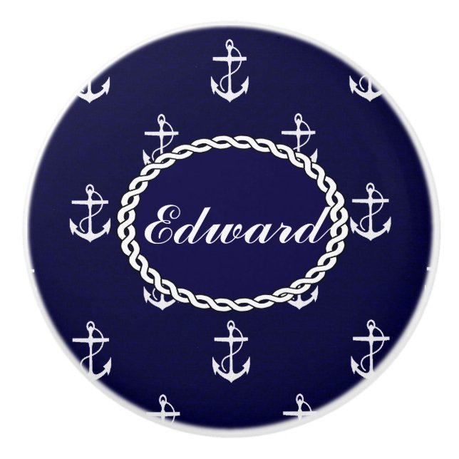 Opus Posh Anchor Nautical Custom Keramikknauf (Vorderseite)