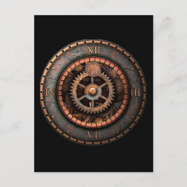 Opus Posh Steampunk Gears Postkarte (Vorderseite)