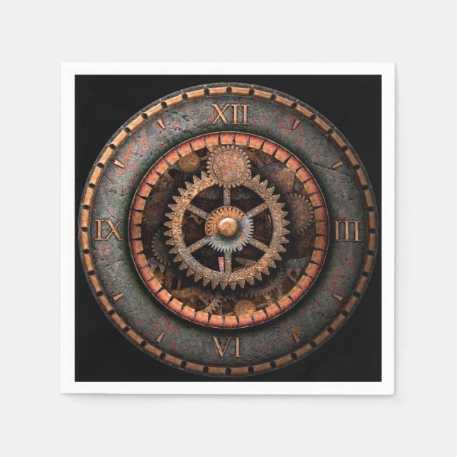 Opus Posh Steampunk Gears Serviette (Vorderseite)