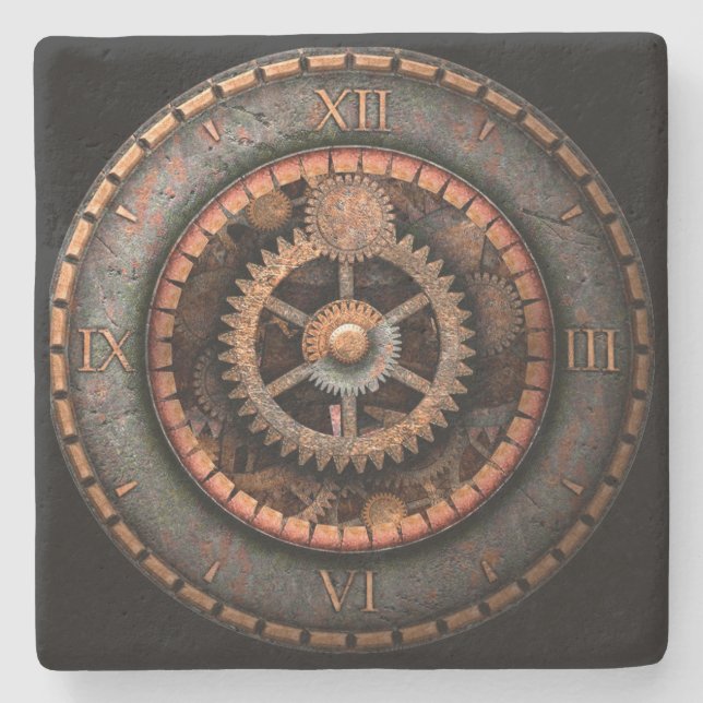 Opus Posh Steampunk Gears Steinuntersetzer (Vorderseite)