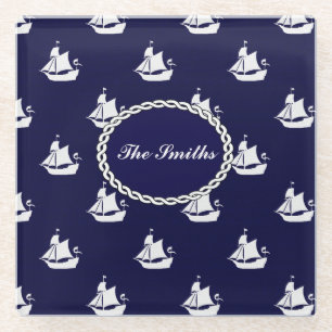 Opus Posh Tall Ships Nautical Design Glasuntersetzer