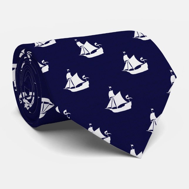 Opus Posh Tall Ships Nautical Design Krawatte (Gerollt)