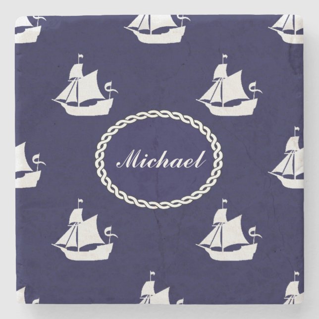 Opus Posh Tall Ships Nautical Design Steinuntersetzer (Vorderseite)