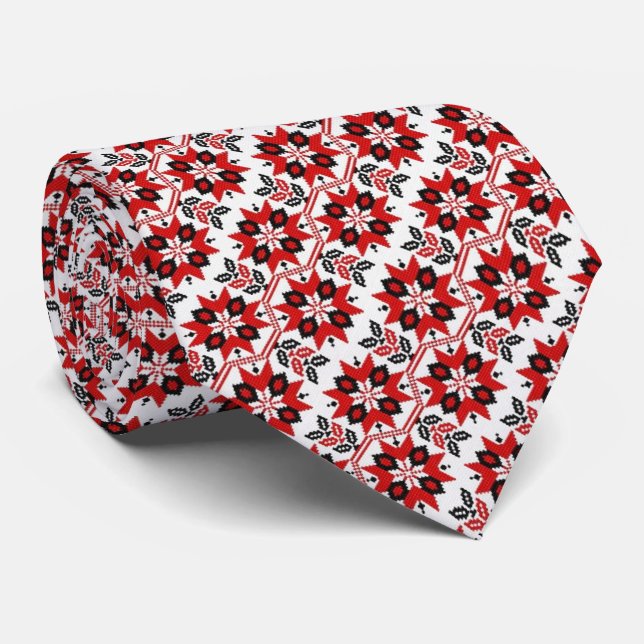 OPUS ukrainische Stickerei-Blume Krawatte (Gerollt)