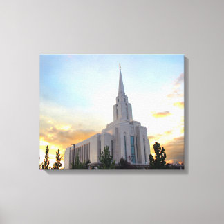 Oquirrh Mountain LDS Tempel utah mormon Sonnenunte Leinwanddruck