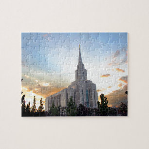 Oquirrh Mountain LDS Utah Tempel Sonnenuntergang