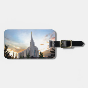 Oquirrh Mountain LDS Utah Temple Sonnenuntergang Gepäckanhänger