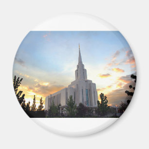 Oquirrh Mountain LDS Utah Temple Sonnenuntergang Magnet