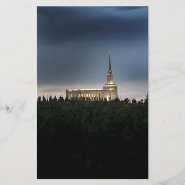 Oquirrhirsche Bergkulisse utah Tempel Briefpapier (Vorderseite)