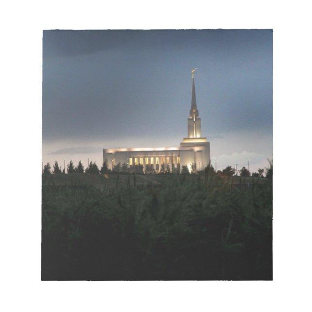 Oquirrhirsche Bergkulisse utah Tempel Notizblock (Vorderseite)