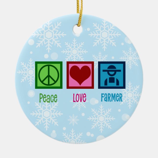 OR37-Peace Liebe Debate Team Keramik Ornament Farm (Vorne)