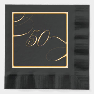 Or 50 Calligraphie Anniversaire de naissance Anniv