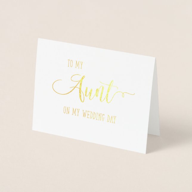 Or à ma tante sur ma carte de jour de mariage (Devant)