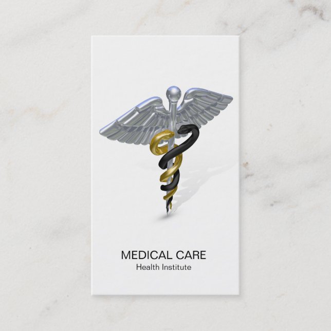 Or argenté Médicale de noir de caducée - carte de (Devant)