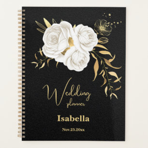 or blanc floral noir mariage 