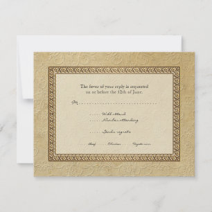 Or Brocade Damask Floral Formal Elegant RSVP