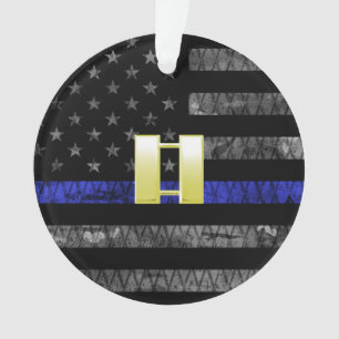 (Or) Capitaine Ligne Bleue Mince Drapeau Perdu