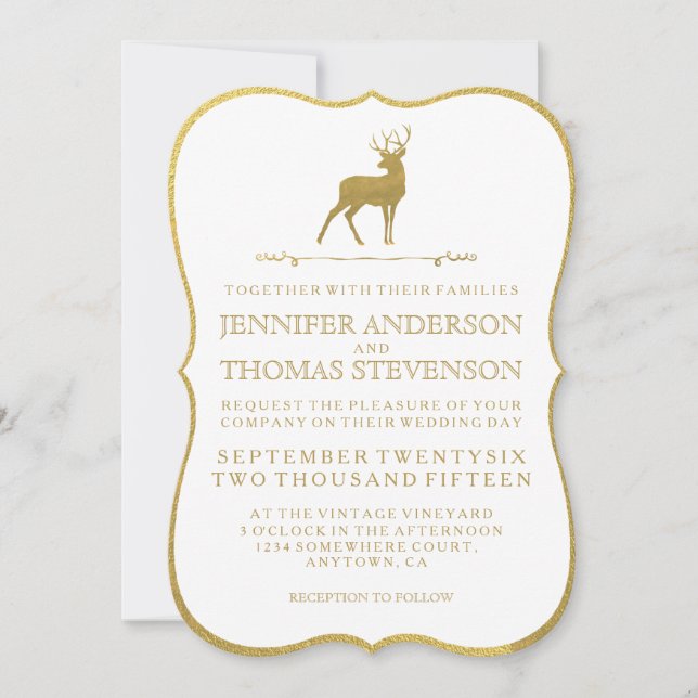 OR CHIC| INVITATIONS RUSTIQUES SUR LE MARIAGE DE C (Devant)