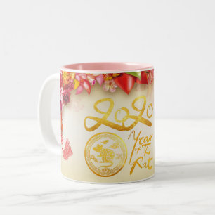 Or chinois floral Papier coupé Rat 2020 2TP Mug