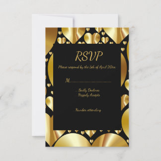or coeurs rsvp carte de réponse mariage